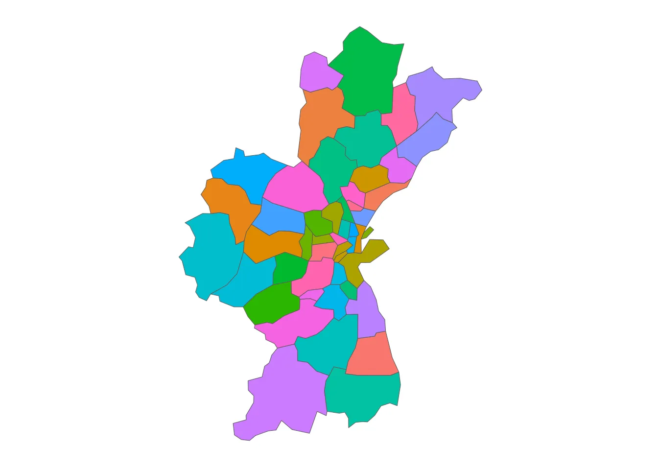 Kort over alle afstemningsområder i Aarhus Kommune